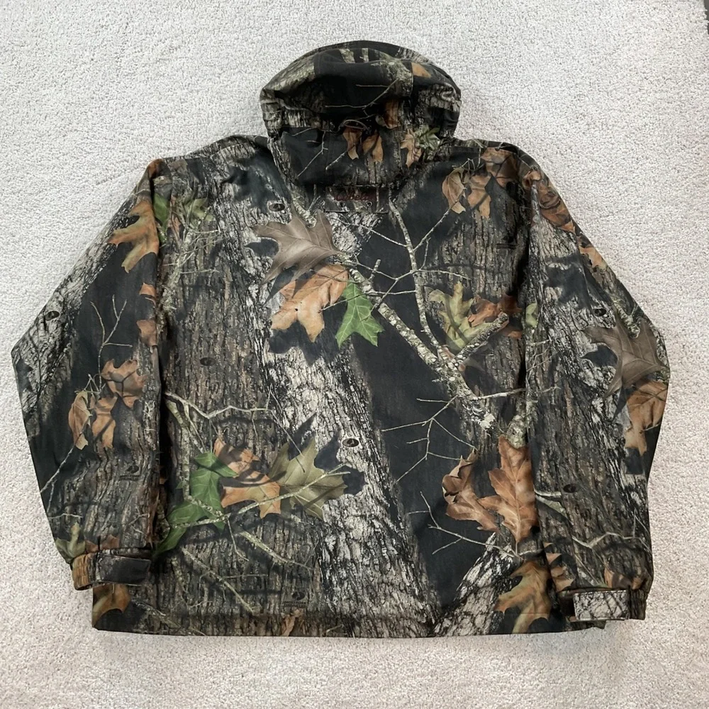 Cabelas Dry-Plus ScentLok Mossy Oak Camo Hunting Jacket Mens XL Regular Hooded